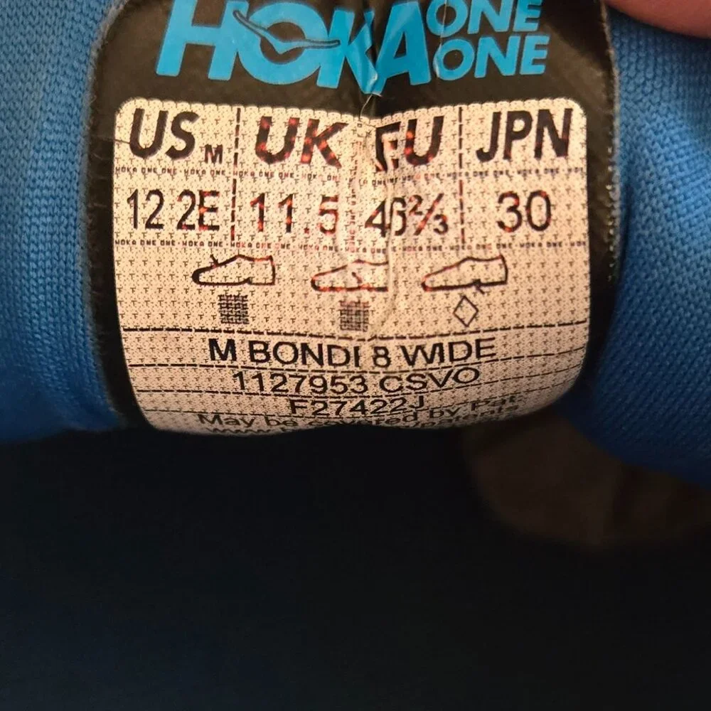 Hoka One One Bondi 8 Coastal Sky Vibrant Orange Size 12 - Picture 11 of 11